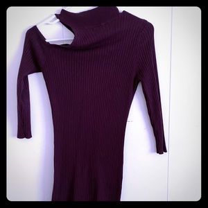 Long sleeve cold shoulder club dress